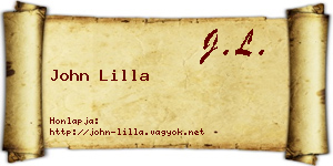 John Lilla névjegykártya